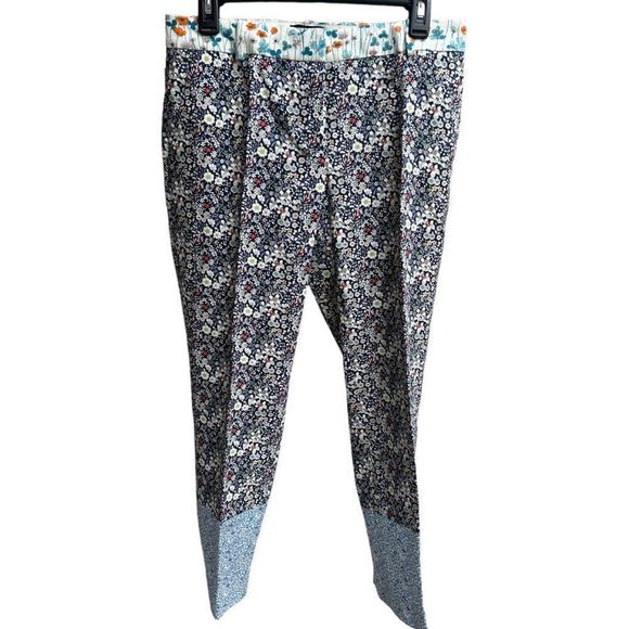 J Crew Liberty Women's Multicolor Floral 3/4 Sleeve Top And Pants Set M/4 NWOT - Picture 3 of 16